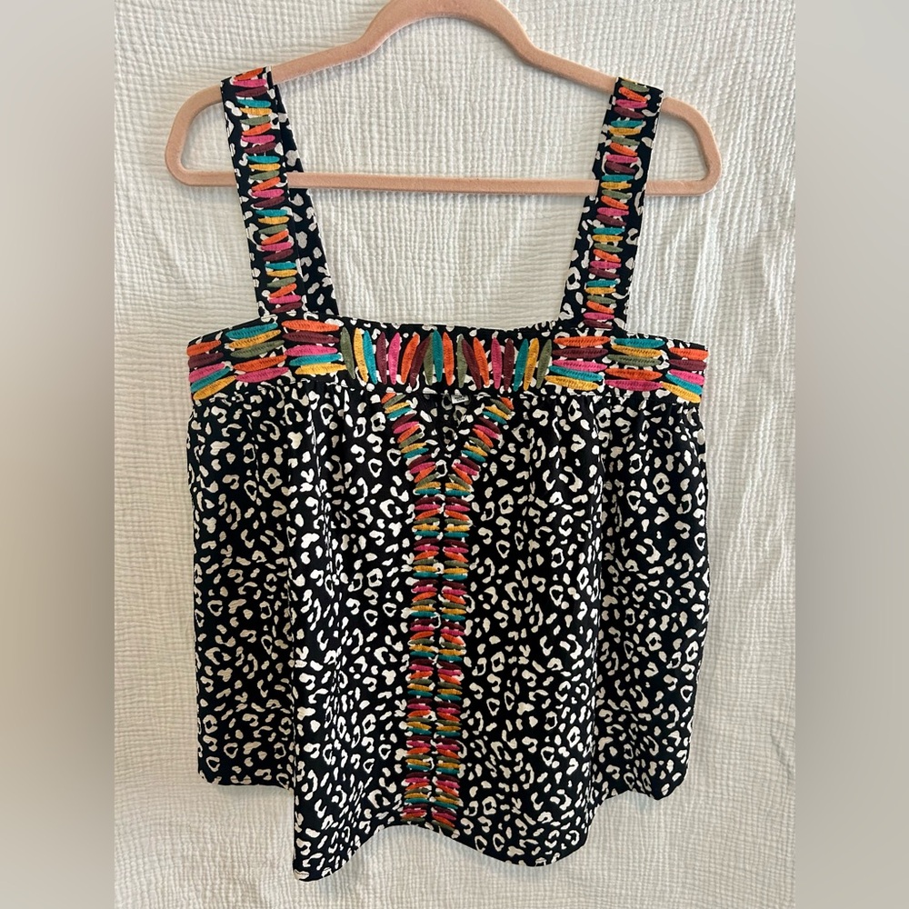 THML Black and Multicolor Patterned Tank Top
